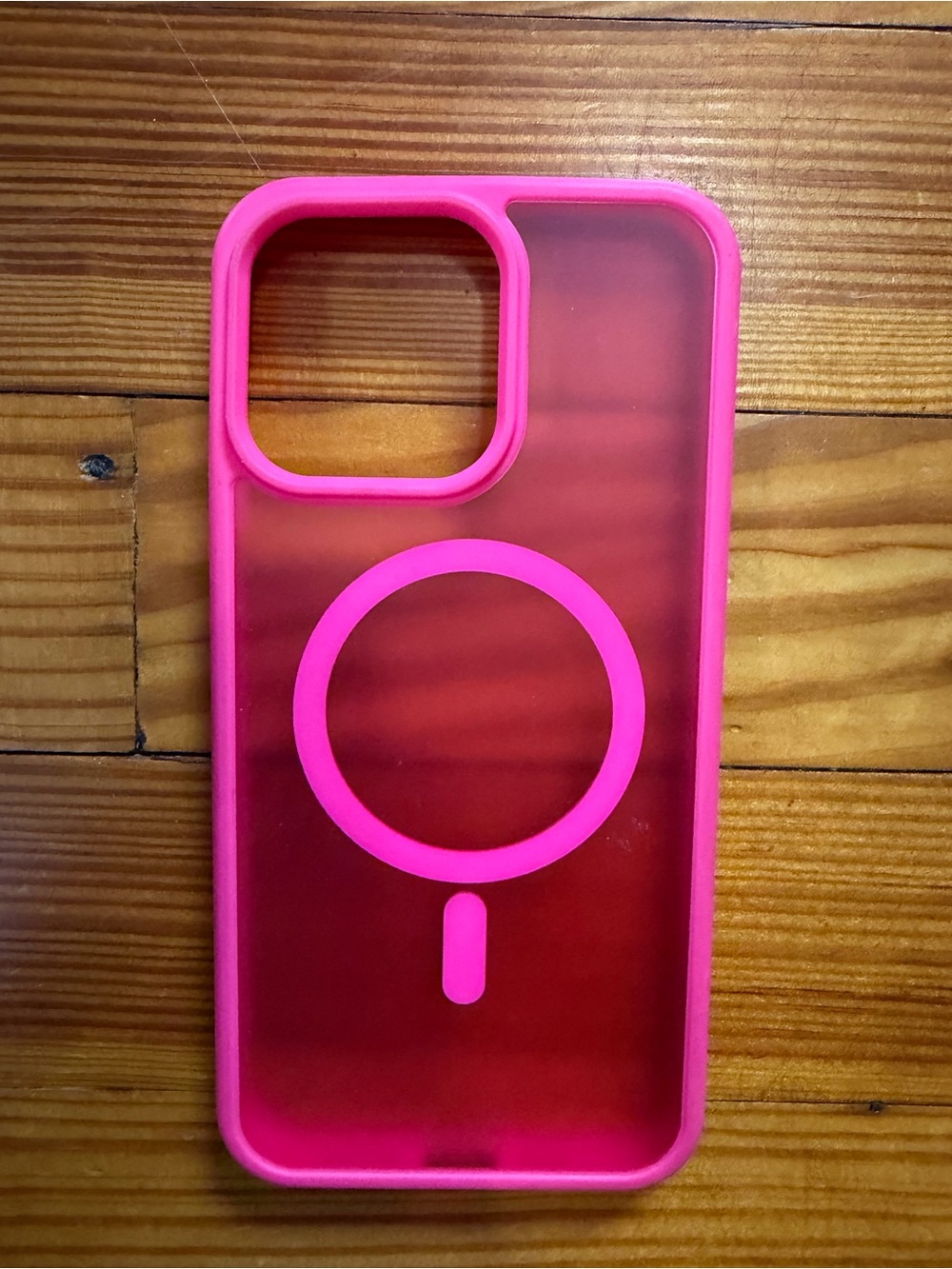 Hot Pink MagSafe-Compatible Clear Phone Case